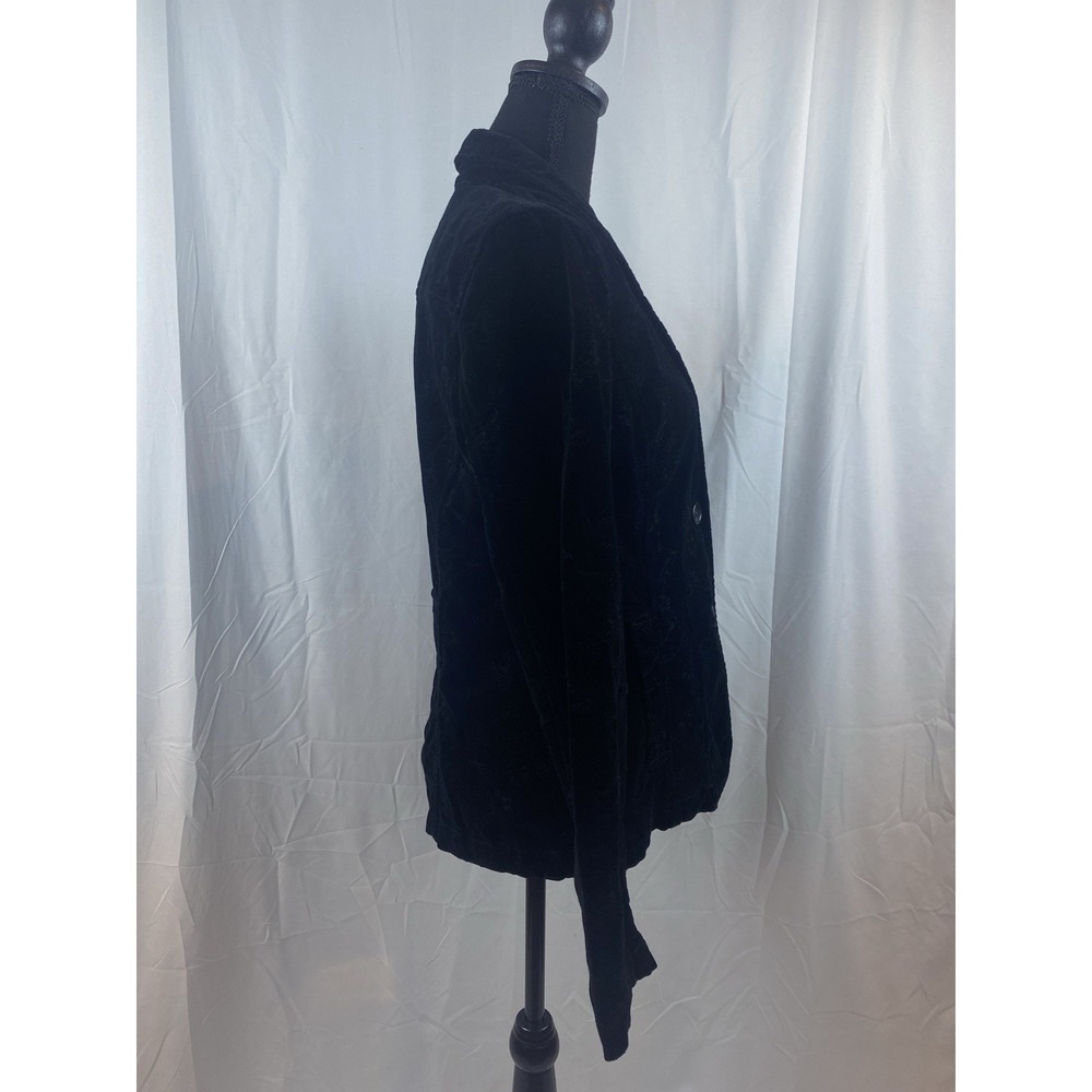 Eddie Bauer Black Velvet Embroidered Blazer Women's Size 6 - Picture 7 of 11
